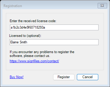 The Registration window
