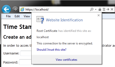 Trusted certificate in the browser